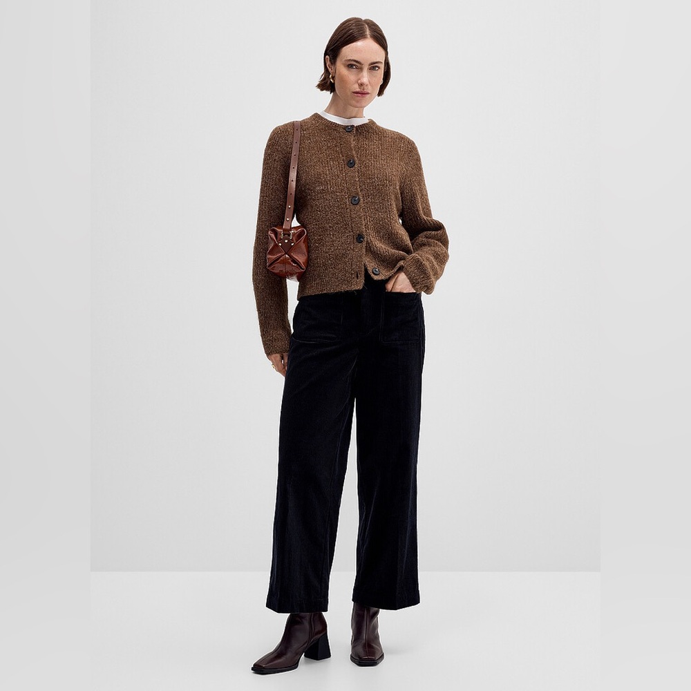 Comtemporaine Cropped Wide Leg Corduroy Pants